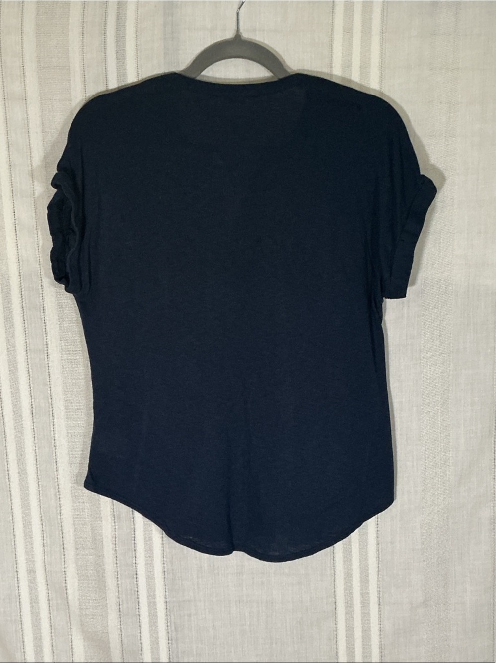Lucky Brand Navy Short-Sleeve Henley Button-Front Top - Picture 4 of 5